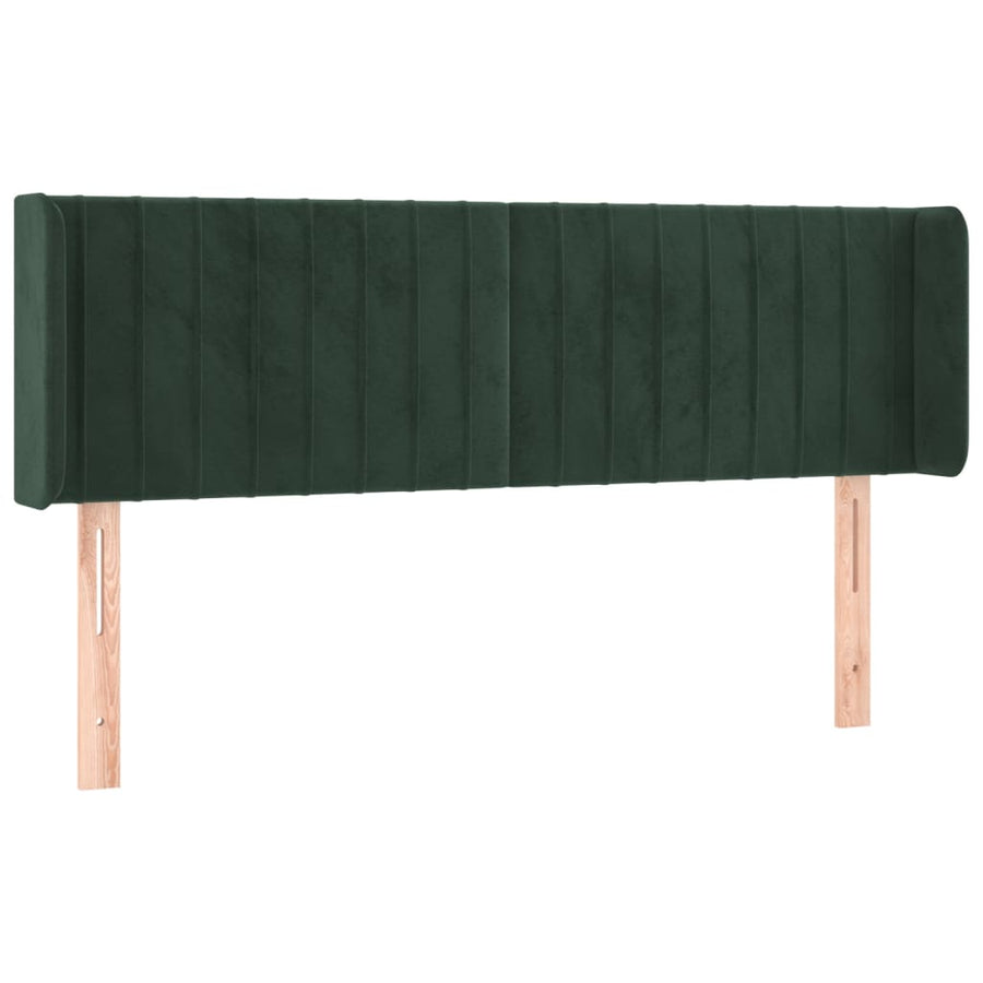 Hoofdbord Met Randen Fluweel 147 x 16 x 78/88 cm Donkergroen
