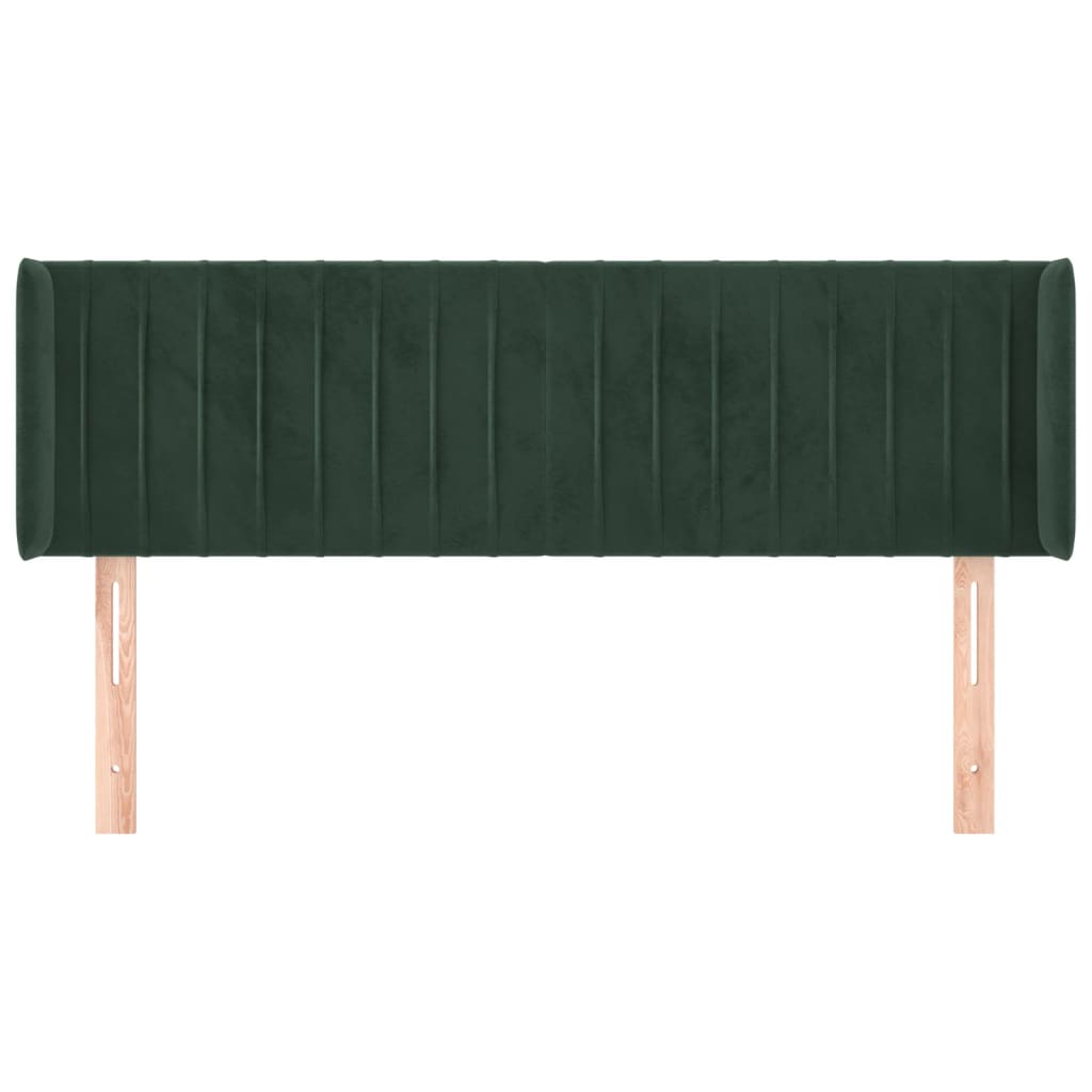 Hoofdbord Met Randen Fluweel 147 x 16 x 78/88 cm Donkergroen