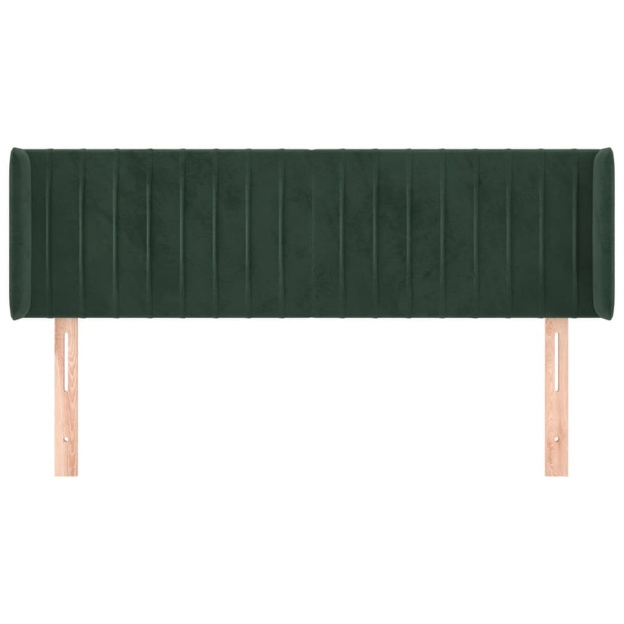Hoofdbord Met Randen Fluweel 147 x 16 x 78/88 cm Donkergroen
