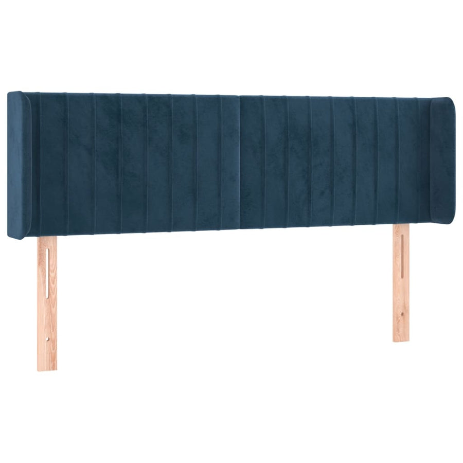 Hoofdbord Met Randen Fluweel 147 x 16 x 78/88 cm Donkerblauw