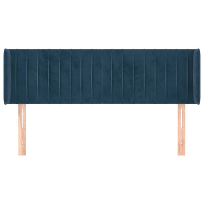 Hoofdbord Met Randen Fluweel 147 x 16 x 78/88 cm Donkerblauw
