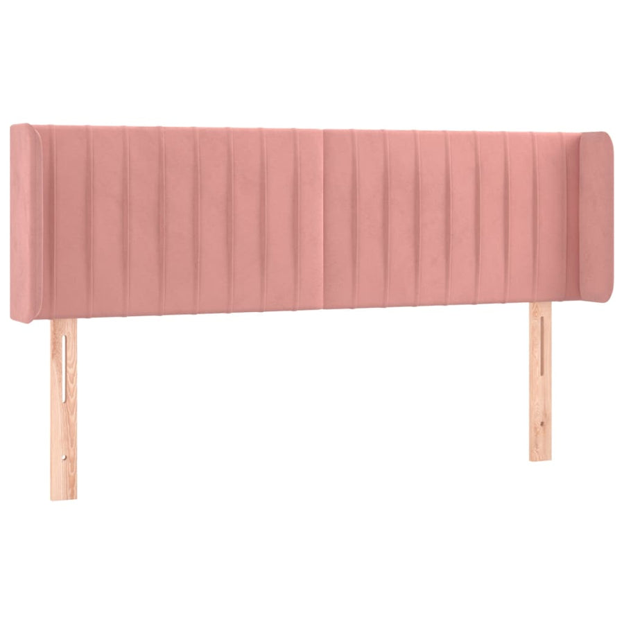 Hoofdbord Met Randen Fluweel 147 x 16 x 78/88 cm Roze