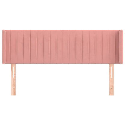 Hoofdbord Met Randen Fluweel 147 x 16 x 78/88 cm Roze