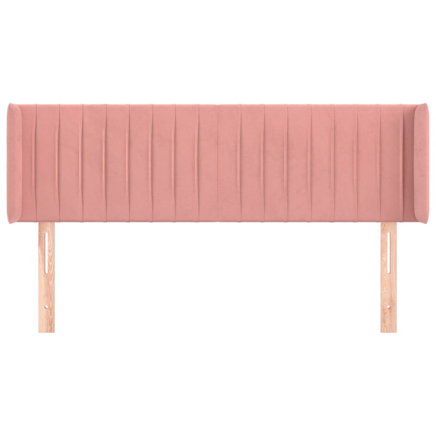 Hoofdbord Met Randen Fluweel 147 x 16 x 78/88 cm Roze