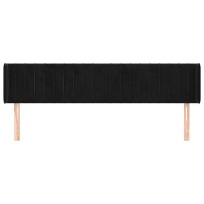 Hoofdbord Met Randen Fluweel 163 x 16 x 78/88 cm Zwart