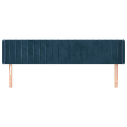 Hoofdbord Met Randen Fluweel 163 x 16 x 78/88 cm Donkerblauw