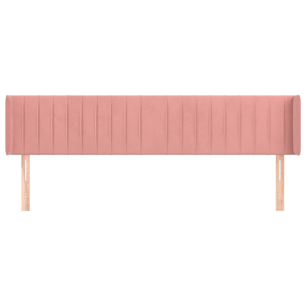 Hoofdbord Met Randen Fluweel 163 x 16 x 78/88 cm Roze