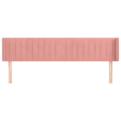 Hoofdbord Met Randen Fluweel 163 x 16 x 78/88 cm Roze