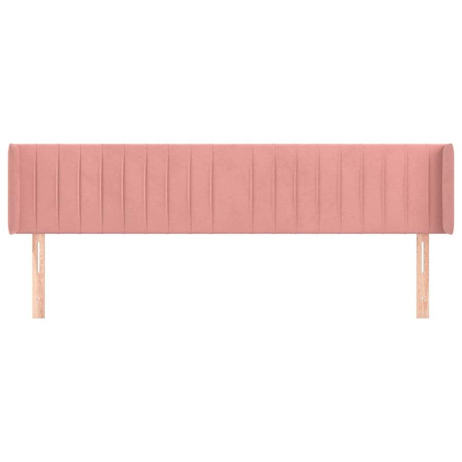 Hoofdbord Met Randen Fluweel 163 x 16 x 78/88 cm Roze