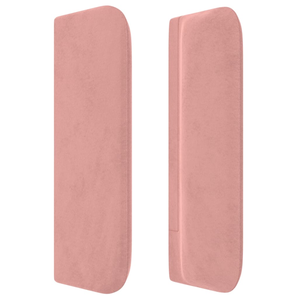 Hoofdbord Met Randen Fluweel 163 x 16 x 78/88 cm Roze