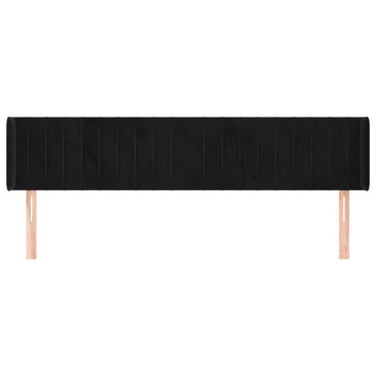 Hoofdbord Met Randen Fluweel 183 x 16 x 78/88 cm Zwart