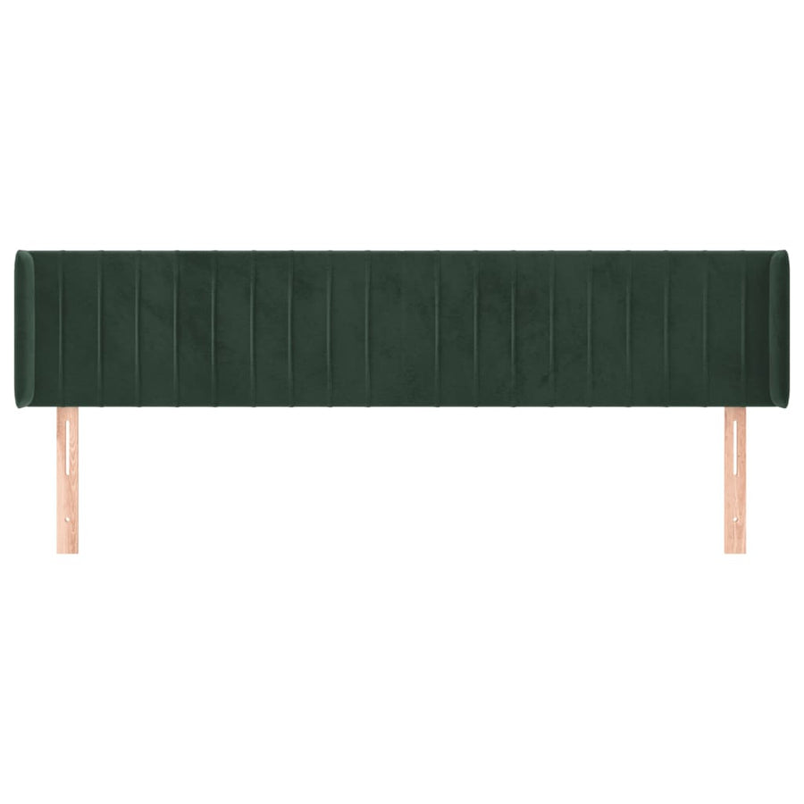 Hoofdbord Met Randen Fluweel 1 183 x 16 x 78/88 cm Donkergroen
