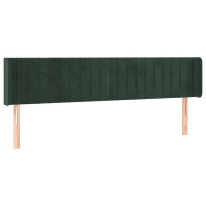 Hoofdbord Met Randen Fluweel 1 203 x 16 x 78/88 cm Donkergroen