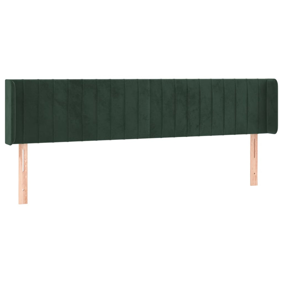 Hoofdbord Met Randen Fluweel 1 203 x 16 x 78/88 cm Donkergroen