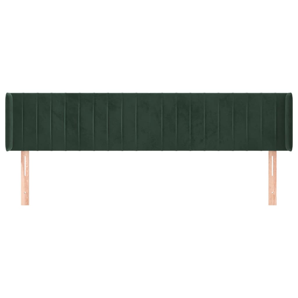 Hoofdbord Met Randen Fluweel 1 203 x 16 x 78/88 cm Donkergroen