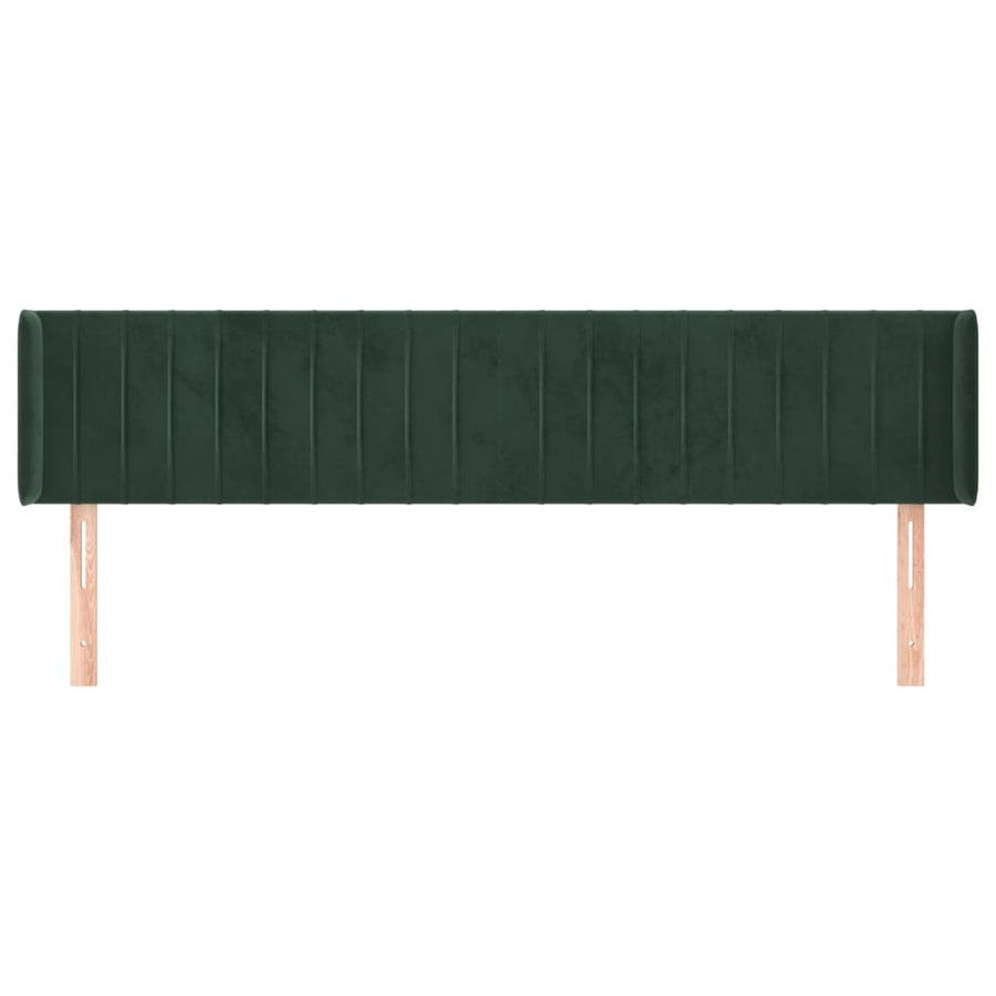 Hoofdbord Met Randen Fluweel 1 203 x 16 x 78/88 cm Donkergroen