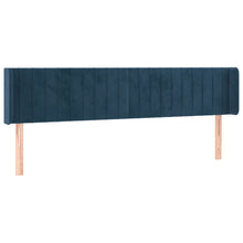 Hoofdbord Met Randen Fluweel 203 x 16 x 78/88 cm Donkerblauw
