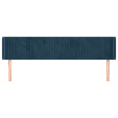 Hoofdbord Met Randen Fluweel 203 x 16 x 78/88 cm Donkerblauw