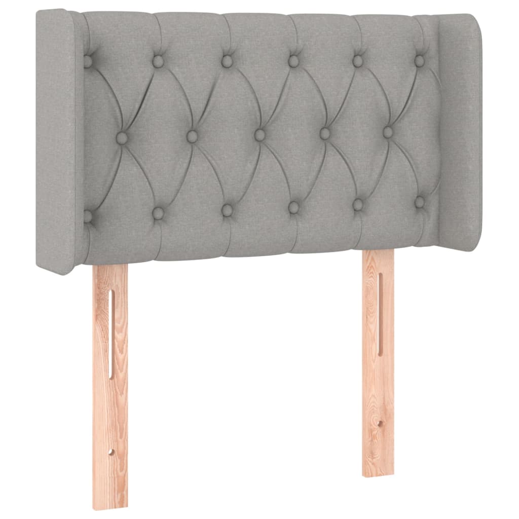 Hoofdbord Met Randen Stof 83 x 16 x 78/88 cm Lichtgrijs