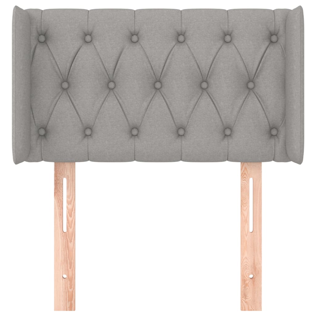 Hoofdbord Met Randen Stof 83 x 16 x 78/88 cm Lichtgrijs