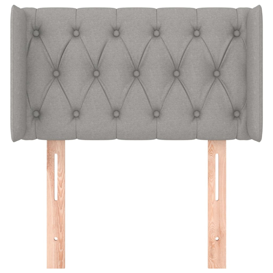 Hoofdbord Met Randen Stof 83 x 16 x 78/88 cm Lichtgrijs