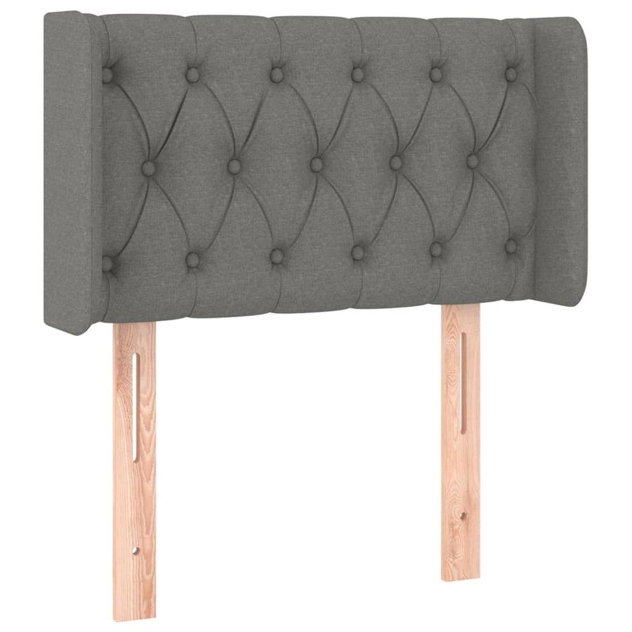 Hoofdbord Met Randen Stof 83 x 16 x 78/88 cm Donkergrijs