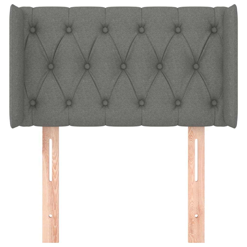 Hoofdbord Met Randen Stof 83 x 16 x 78/88 cm Donkergrijs