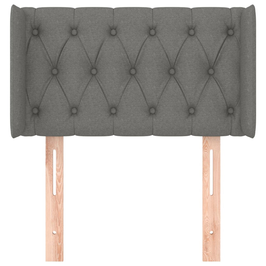 Hoofdbord Met Randen Stof 83 x 16 x 78/88 cm Donkergrijs