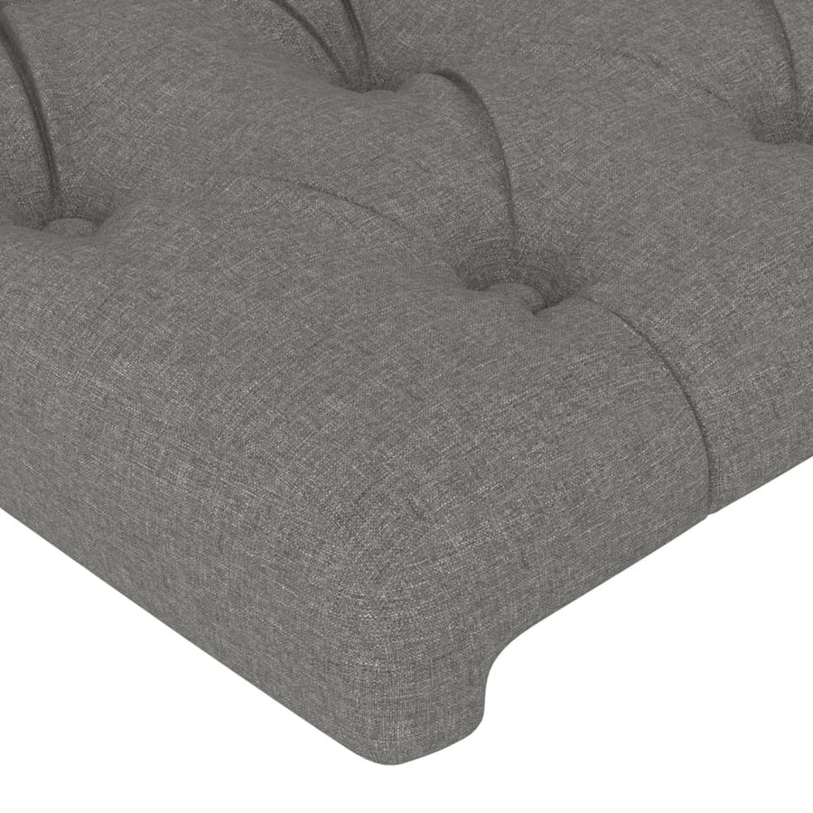 Hoofdbord Met Randen Stof 83 x 16 x 78/88 cm Donkergrijs
