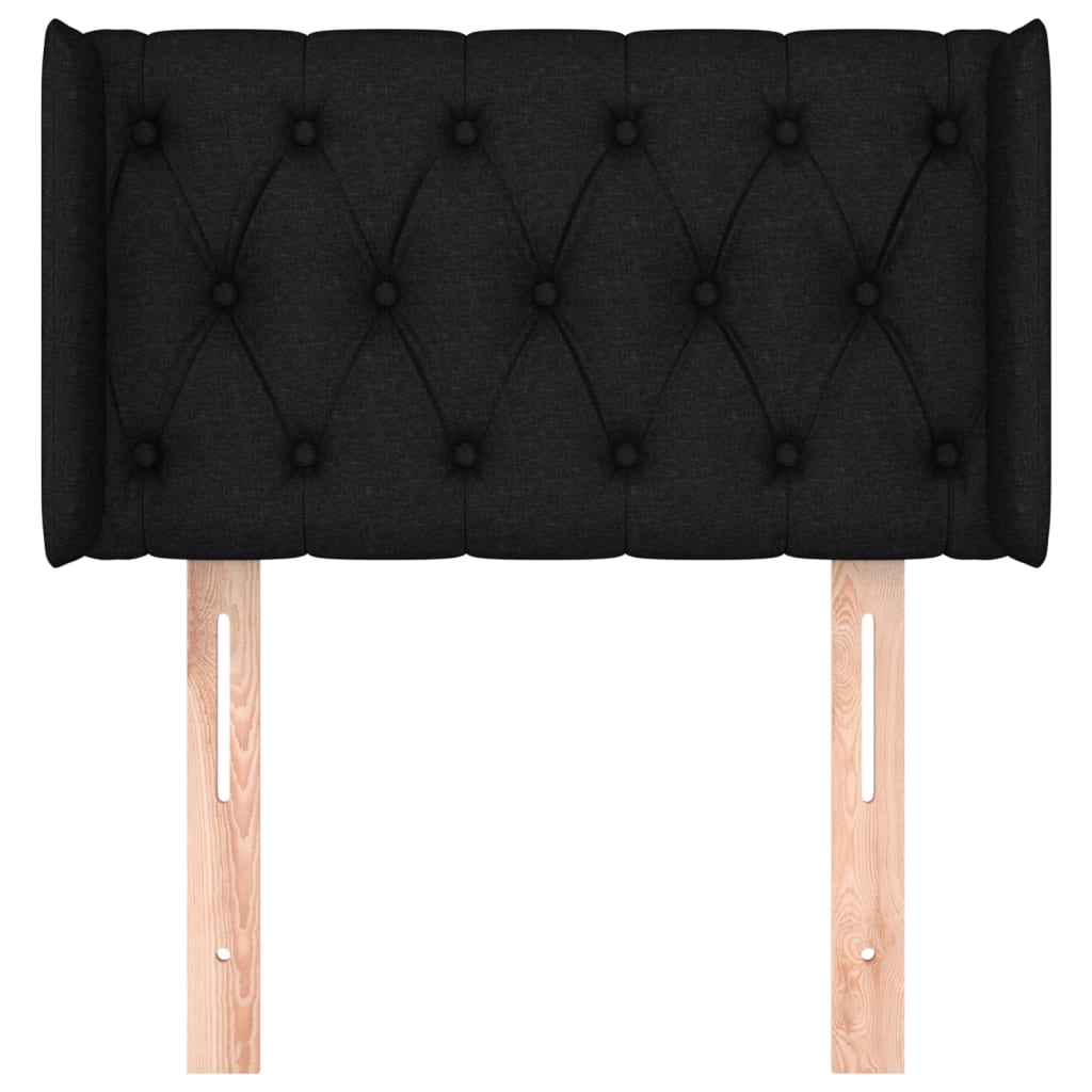 Hoofdbord Met Randen Stof 83 x 16 x 78/88 cm Zwart