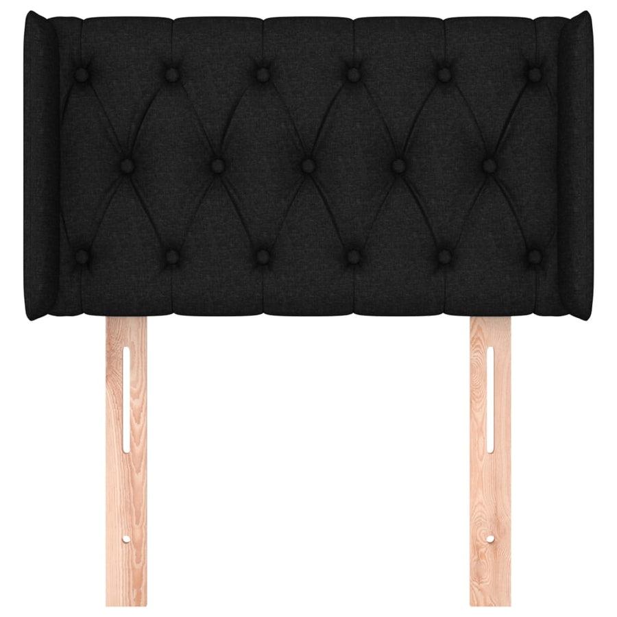 Hoofdbord Met Randen Stof 83 x 16 x 78/88 cm Zwart