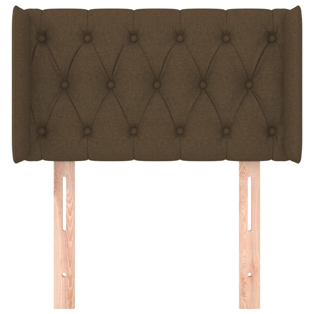 Hoofdbord Met Randen Stof 83 x 16 x 78/88 cm Donkerbruin