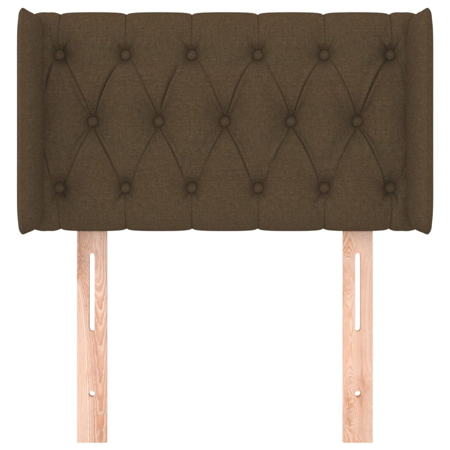 Hoofdbord Met Randen Stof 83 x 16 x 78/88 cm Donkerbruin