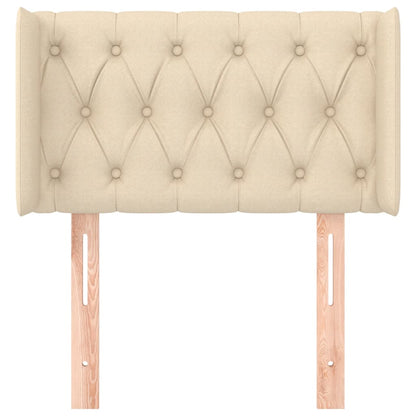 Hoofdbord Met Randen Stof Kleurig 83 x 16 x 78/88 cm Crème