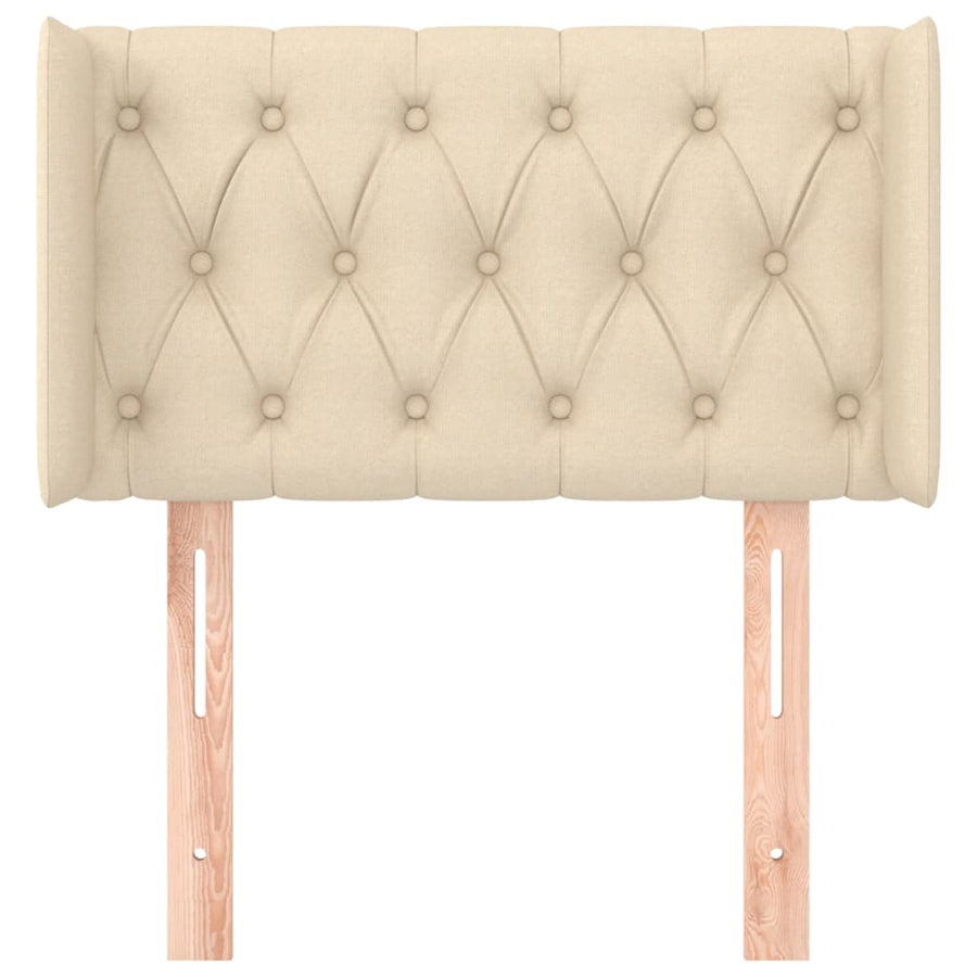 Hoofdbord Met Randen Stof Kleurig 83 x 16 x 78/88 cm Crème