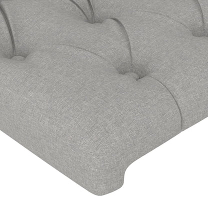 Hoofdbord Met Randen Stof 93 x 16 x 78/88 cm Lichtgrijs
