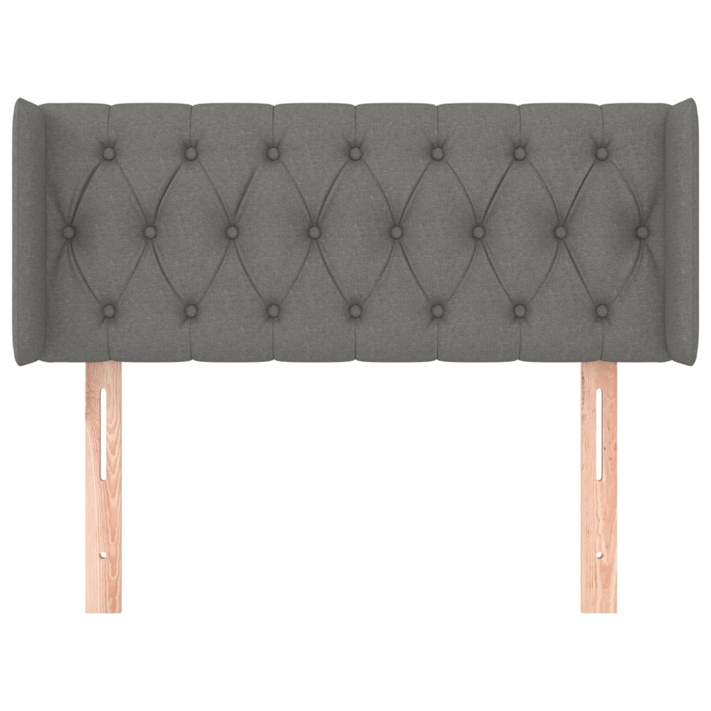 Hoofdbord Met Randen Stof 93 x 16 x 78/88 cm Donkergrijs