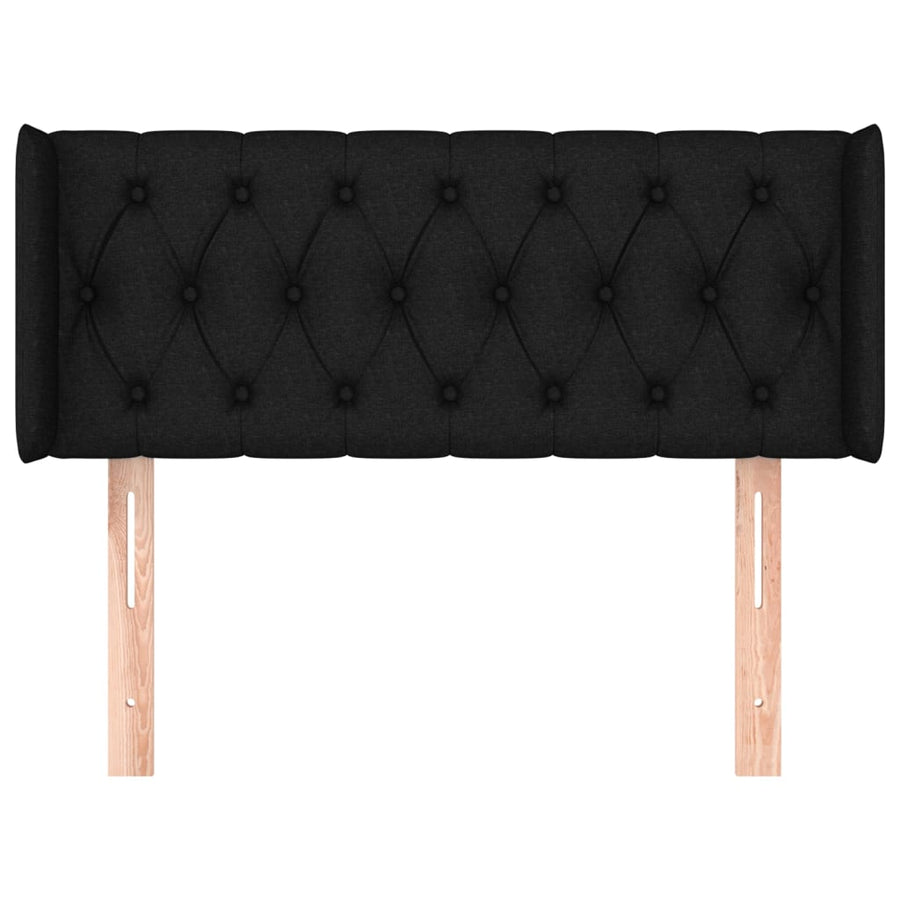 Hoofdbord Met Randen Stof 93 x 16 x 78/88 cm Zwart