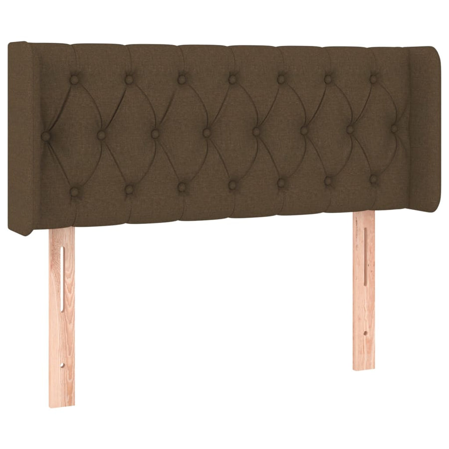 Hoofdbord Met Randen Stof 103 x 16 x 78/88 cm Donkerbruin