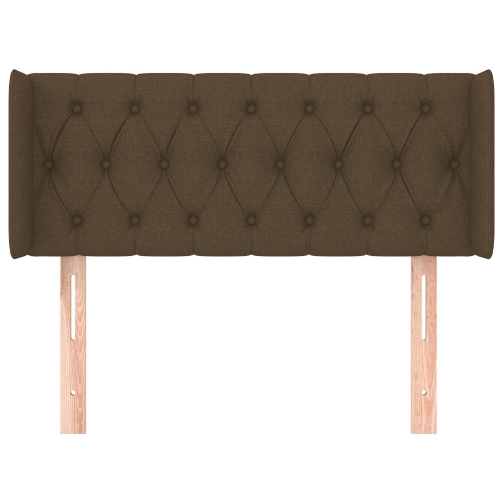 Hoofdbord Met Randen Stof 103 x 16 x 78/88 cm Donkerbruin