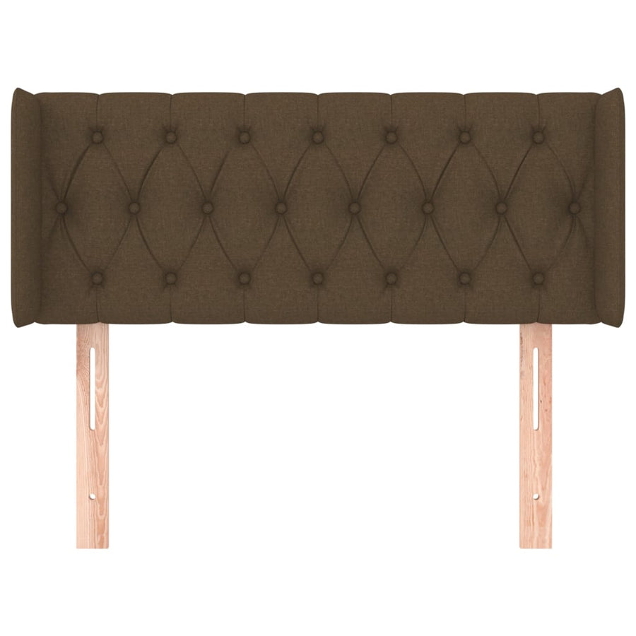 Hoofdbord Met Randen Stof 103 x 16 x 78/88 cm Donkerbruin