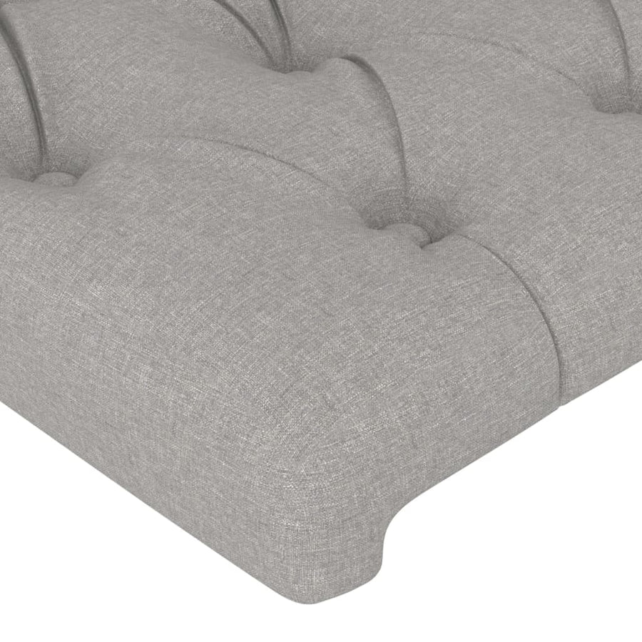 Hoofdbord Met Randen Stof 147 x 16 x 78/88 cm Lichtgrijs