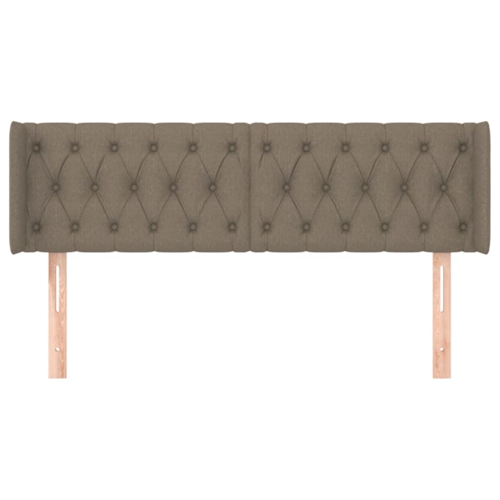 Hoofdbord Met Randen Stof 147 x 16 x 78/88 cm Taupe
