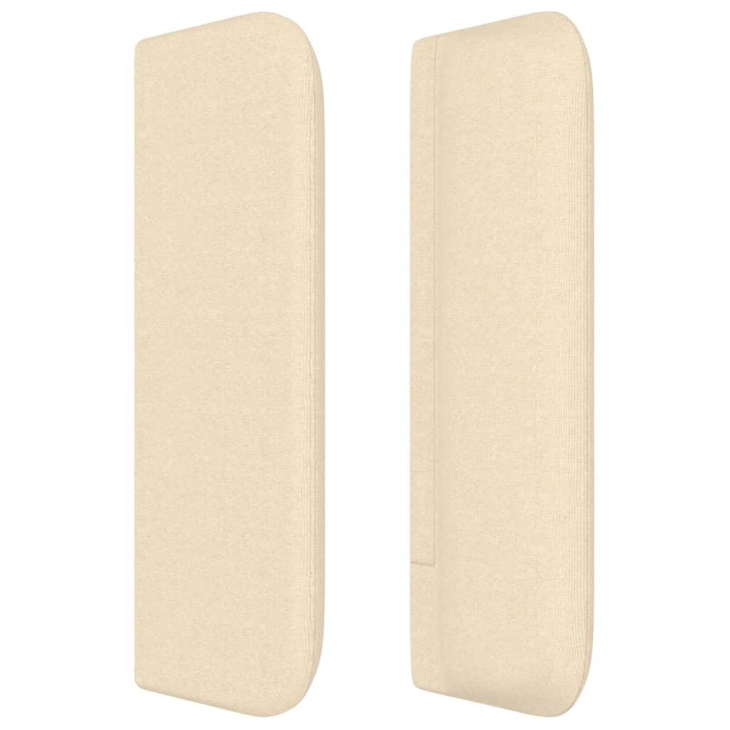 Hoofdbord Met Randen Stof Kleurig 147 x 16 x 78/88 cm Crème