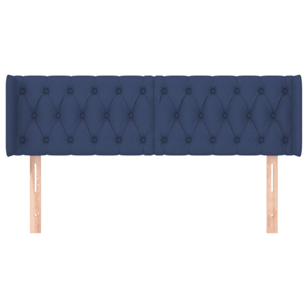 Hoofdbord Met Randen Stof 147 x 16 x 78/88 cm Blauw