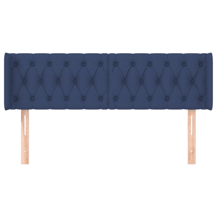 Hoofdbord Met Randen Stof 147 x 16 x 78/88 cm Blauw