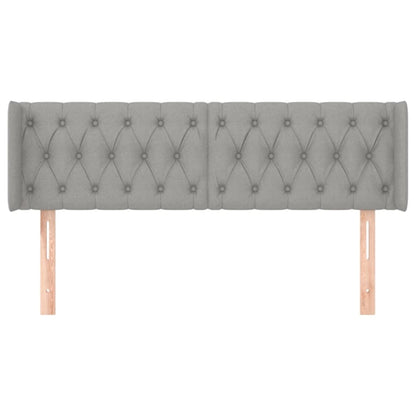 Hoofdbord Met Randen Stof 163 x 16 x 78/88 cm Lichtgrijs