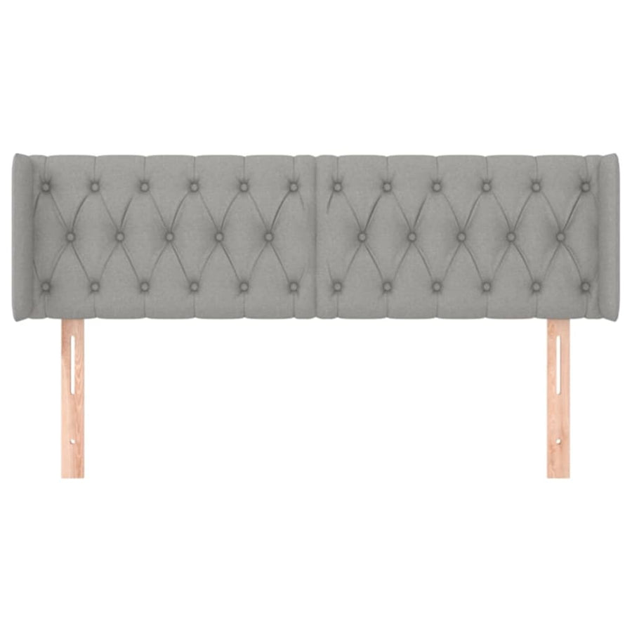 Hoofdbord Met Randen Stof 163 x 16 x 78/88 cm Lichtgrijs