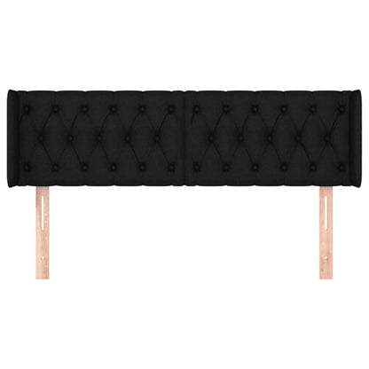 Hoofdbord Met Randen Stof 163 x 16 x 78/88 cm Zwart