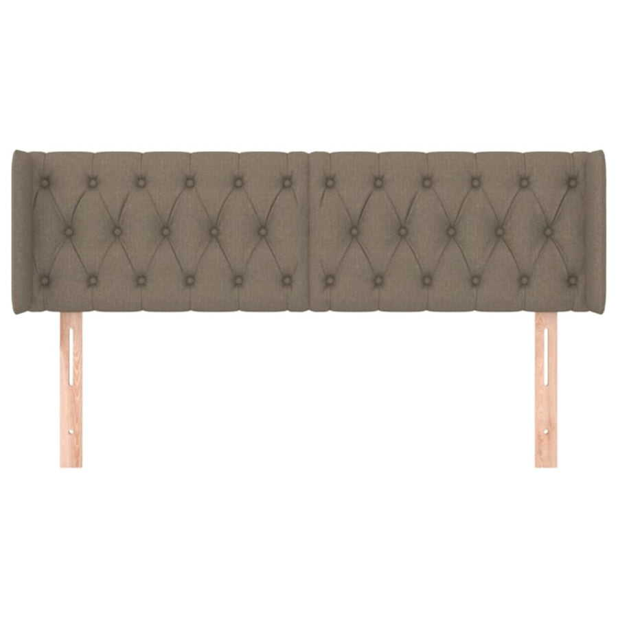 Hoofdbord Met Randen Stof 163 x 16 x 78/88 cm Taupe